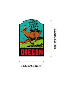 50pcs Cartoon Landscape Stickers, Waterproof Self-Adhesive Decals For Luggage, Water Bottles, Phone Cases, Scenery Landmarks - Multicolor - View 2