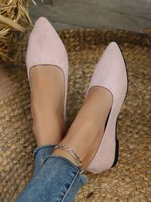 Zapatos casuales planos nuevos para adolescentes, adecuados para el transporte diario, salir con amigos, disponibles en ante burdeos, ante azul marino y ante rosa claro - Púrpura malva - Ver 5