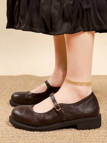 女士棕黑色口袋包覆圆头乐福鞋 - 棕色 - 查看 3