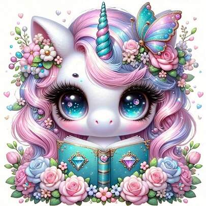 1pc [30*30cm/11.8*11.8in][40*40cm/15.7*15.7in]5D Acrylic Diamond Painting Kit, Unicorn Pattern, Suitable For Adult Beginners DIY Mosaic Diamond Art, Full Drill Handmade DIY Diamond Painting, Applicable For Living Room, Bedroom, Office Wall Decor Hanging Painting, A Surprise Art Home Decor Gift For Family And Friends