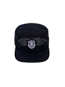 1pc Polyester Mesh Security Guard Cap, Adjustable Brim Hat For Duty, Guard, Security Work - A - View 9