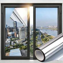 Window Insulation Film, One-Way Privacy Glass Film, Balcony Blackout Sun Shading Film For Home Use, With Tools Included - Double-sided Silver Window Film - View 5
