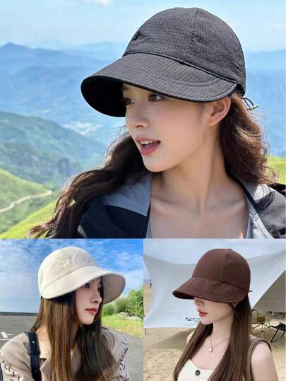 新款时尚休闲百搭华夫格渔夫帽，女士春夏遮阳帽，时尚防晒