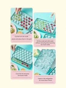 1 st. 33-håls blå isbollsform med lock, kylskåpsisform för att göra cocktaildrycksfrysta bollar - Visa 8