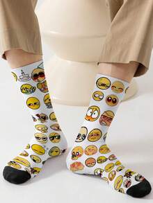 1双360度复活节男士袜子——趣味十足的全幅印花，创意十足的趣味表情，柔软舒适，弹性极佳。这款时尚休闲的街头嘻哈风360度袜子，非常适合作为压缩袜、情人节袜或宽松的孕妇袜。 - 彩色 - 查看 4