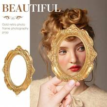 Vintage Gold Photo Frames Set 4 Pcs - Retro Resin Small Picture Frames For Photography Accessories And Home Decors Antique Style Tabletop And Wall Decoration - 金的 - 查看 3