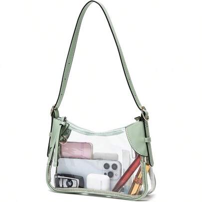 Clear Bag For Stadium Events - Adjustable Strap Clear Shoulder Bag For Concerts Sports, Game Day Approved
