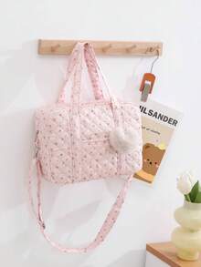 Floral Pattern Adjustable Strap Mommy Bag, Padded Diaper Changing Bag, Diaper Storage Pouch For Mothers - Multicolor - View 3