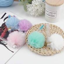 10件套一次性粉扑洁面刷、睫毛膏刷、人造毛球钥匙扣、睫毛膏化妆刷工具套装 - 彩色 - 查看 2