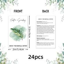 Juego de 24 tarjetas devocionales ilustradas con acuarela que representan la narrativa de la Pasión y Resurrección de Jesús - Tarjetas bíblicas bilingües adecuadas para meditación personal, compartir en grupos pequeños y obsequios de fe. Aplicable para reflexión espiritual durante todo el año, reuniones de estudio bíblico, así como conmemorar y decorar para la Semana Santa, Pascua y observancias del Viernes Santo. - 24 etiquetas de Semana Santa - Ver 3
