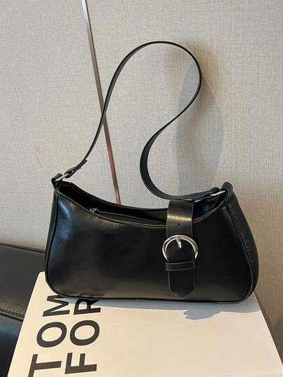 2026 New Underarm Handbag, Retro Niche Design Bag For Women, Solid Color Crescent Bag, Autumn