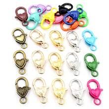 10pcs 26x19mm Heart Shape Lobster Clasp Hooks Craft Keychain Clasps DIY Jewelry Making Accessories Findings - Heart - View 1