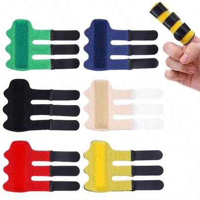 6 Pcs Trigger Finger Splint Finger Brace Support With 3 Adjustable Fixing Belt Universal Finger Straightener Protector Joint Stabilizer For Middle Ring Index Pinky Thumb Straightening Support