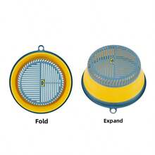 1pc Foldable Food Cover, Fly Proof Meal Tent, Round Plastic Anti-Mosquito Dish Cover - Multicolor - View 12