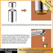 1pc 360-Degree Rotating Dual-Mode Kitchen And Bathroom Splash-Proof Faucet Bubbler, Splash-Proof Toiletries, Two Water Flow Output Modes, Faucet Extension Device, Foam Device, Rotatable Extension Device, Wash Faucet > Bathroom Sink Faucet Replacement - Faucet Accessories - View 7