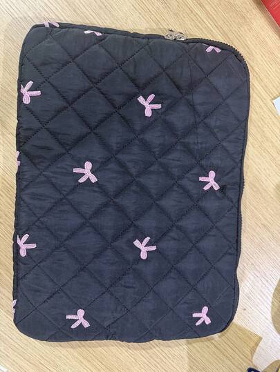 11/13/15 Inch Laptop Sleeve Bag, Cute Diamond Embroidery Bow Design Tablet Pouch