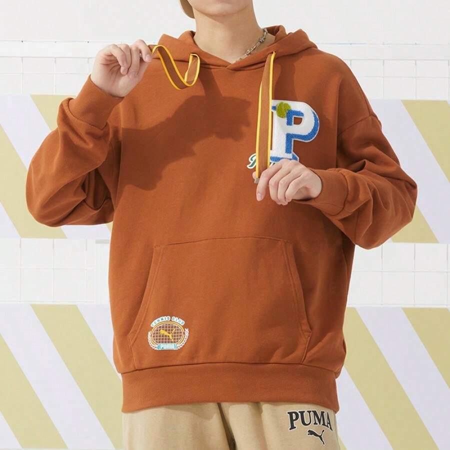 PUMA TEAM JP Sweatshirt TR Unisex Cotton Blend Comfortable Breathable Loose Casual Pullover Sweatshirt 625801-81 - Teak Color - View 1