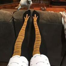 1 Pair Cartoon Chicken Leg Ankle Socks Warm Soft Funny Socks For Easter Party Costume - A Pair Of Chicken Foot Socks - View 11