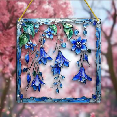 1pc Colorful Glass Lily Of The Valley Sun Catcher, Vibrant Decor, Whimsical Art, Unique Gift Idea, Indoor/Outdoor Wall Hanging, Porch Decor, Bedroom Office Yard Home Decoration, Perfect Housewarming Gift