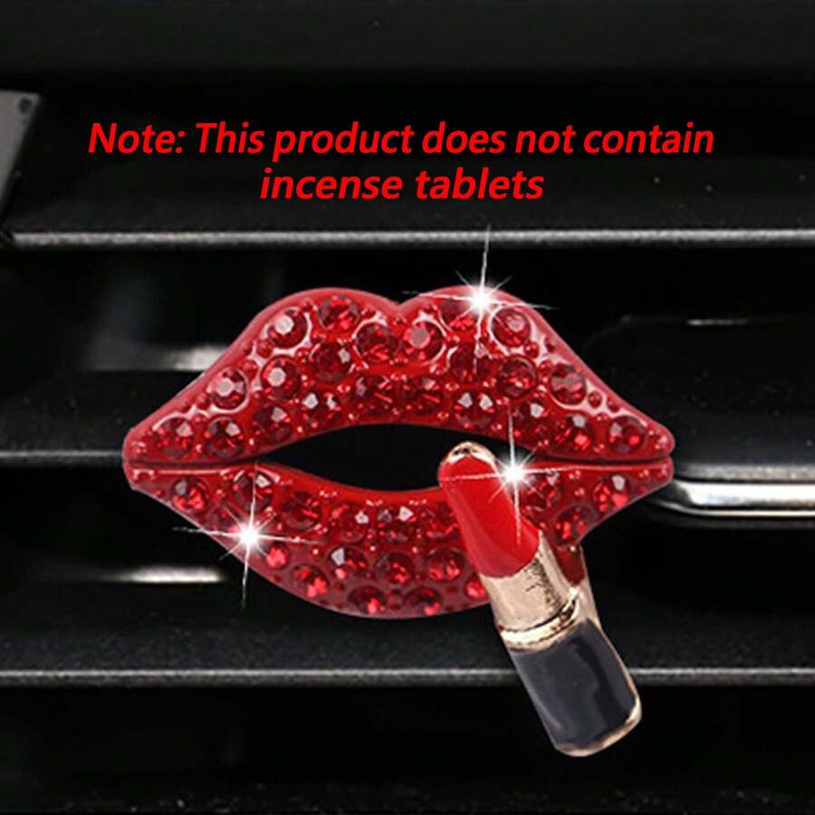Rhinestone Car Vent Clip, Lipstick Shaped Car Air Vent Clip, Personalized Car Interior Decor Accessory, Car Decor Gift For Women & Girls - A - View 1