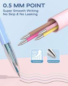 Multicolor Pens 4-In-1 Colored Ballpoint Pen 0.5mm Quick Dry Black Ink Pens Fine Point Smooth Writing Pens Cute Nurse Pens For Work 18 Colors 6PCS - Nhiều màu - Xem 4