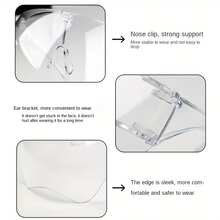 Transparent/Clear Fashion Glasses, Unisex, Lightweight Design, Suitable For Painting, Daily Wear, Party Photo Props - View 8