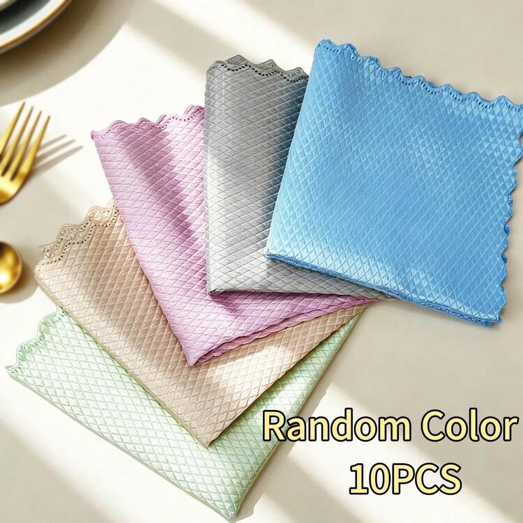 1pc Reusable Magical Cleaning Cloth, Suitable For Cleaning Kitchen, Mirrors, Glass, Tableware, Screens And Car Windows, Long-Lasting And Convenient Cleaning Essential, Random Color - Multicolor - View 13