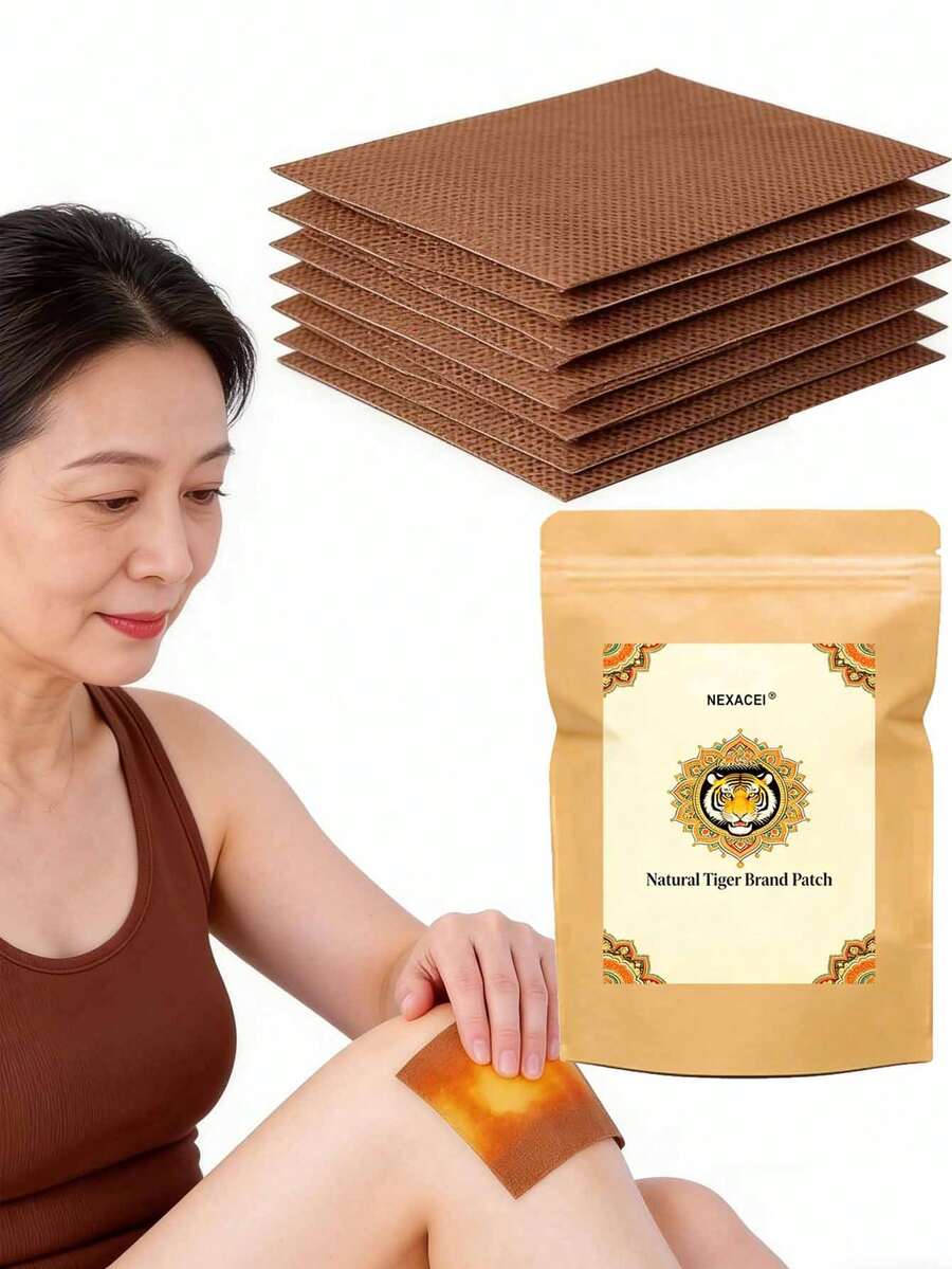 20/40/60片装天然虎标万金油贴，中草药热敷贴，持久超强效，非电动，适用于背部、膝盖、颈部、肩部、肌肉等部位。 - 查看 1