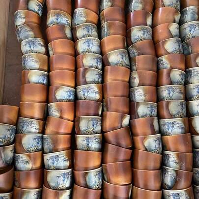 Glazed Tea Cup, Single Kiln-Fired Ceramic Tea Cup, Chinese Retro-Style Master Cup, Kung Fu Tea Set Single Cup