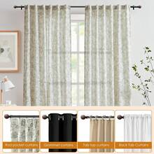1 Juego de 37 - 149 pulgadas Barras de cortina de textura de madera ajustables, con decoración de parte superior redonda, barras de cortina retráctiles resistentes y duraderas, adecuadas para juegos de cortinas completos en salas de estar y dormitorios - Esfera de veta de madera en forma de media luna - Ver 8