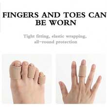 Cuttable Toe Tubes Sleeves 5 Pack, Made Of Elastic Fabric Lined With Silicone Gel, Blister Buffer Sleeve Toe Protector For Bunion, Hammer Toe, Callus, Corn Blister Friction(0.8 X 6 Inch) - One Size - 查看 5