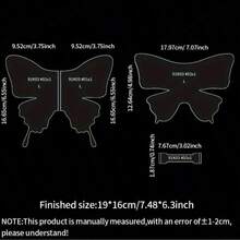 4pcs DIY Butterfly Faux Leather Craft Kit - Acrylic Templates For Handmade Bag, Wallet, Pendant, DIY Wallet Making - A - View 7