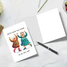 1 Thiệp chúc mừng sinh nhật hài hước "Chúng ta còn quá trẻ để già đến thế này" kèm phong bì màu hồng, hình minh họa những cụ bà đang nhảy múa, tấm thiệp sinh nhật hoàn hảo dành cho bạn bè, người lớn tuổi và bạn thân. - Xem 6