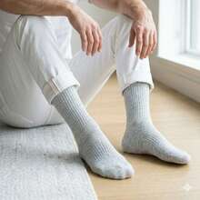 Men's Knee-High Socks, Large Size 45/48, Selene - Grey - View 2
