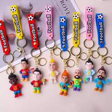 1set New Hot Selling 2026 World Cup Figurine Cartoon Keychain Figurine Backpack Pendant Car Small Gift Peripheral Keychain Birthday Gift New Year's Gift(Stochastic Style) - Multicolor - View 6