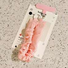 可爱格子图案 1 件装 INS 风图案手机挂绳 弹性绳 可爱女孩腕带 防丢 CCD 钥匙扣吊坠 生日礼物 春季 - 彩色 - 查看 4