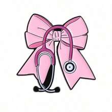 1PCCartoon Pink Butterfly-Shaped Stethoscope Cute Medical Uniform Decoration Alloy Metal Badge - QHXZ4185 - 查看 7