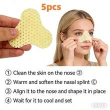 1/2/5/10pcs Self-Adhesive Nose Clips - Low-Temperature Heat Shrink Nose Strips, For Bone Fracture, Plastic Surgery, External Support And Fixation Easy To Use, No Residual Glue After Removal, Anti-Slip Design, Suitable For All Nose Types, Used For Nose Shaping. - Apricot - View 21