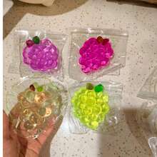 新款高品质水晶葡萄挤压玩具，透明减压玩具，吊坠及桌面装饰，紫色葡萄办公指尖玩具 - 彩色 - 查看 11