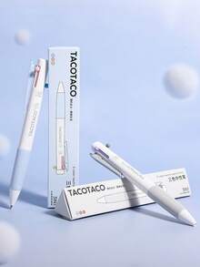 Bolígrafo retráctil de 3 colores TACOTACO, diseño minimalista y lindo, tinta negra/roja/azul 3 en 1, adecuado para estudiantes, toma de notas y bullet journaling, escritura suave - Talla única - Ver 8