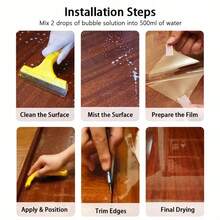 Furniture Sticker [Kitchen Countertop Protective Film] Transparent Protective Film For Dining Table, Marble, Quartz Stone, Stove, Coffee Table, Waterproof, Heat-Resistant, High Temperature Resistant Sticker - Transparent - View 8