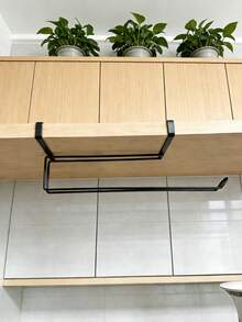 1pc Kitchen Cabinet Paper Towel Holder, Wall-Mounted Tissue Roll Dispenser, Cling Film Storage Rack - View 9