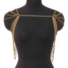 1 pieza Cadena corporal personalizada de varios niveles y hueca, estilo europeo y americano - Cadena de hombro - Ver 5