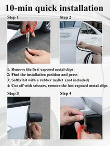 10M U Shape Rubber Car Door Boot Edge Protector Strip Scratch Guard Seal Trim Anti-Collision Protector For Auto Exterior Accessories Black - A - View 5