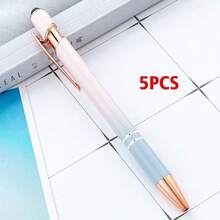 Customized Text LOGO Rose Gold Ombre Metal Push Button Aluminum Barrel Pen, Capacitive Touch Ballpoint Pen, Elegant Gift For Family, Friends, Teachers, Parents, Colleagues, Graduation & Back To School Season - Multicolor - View 20