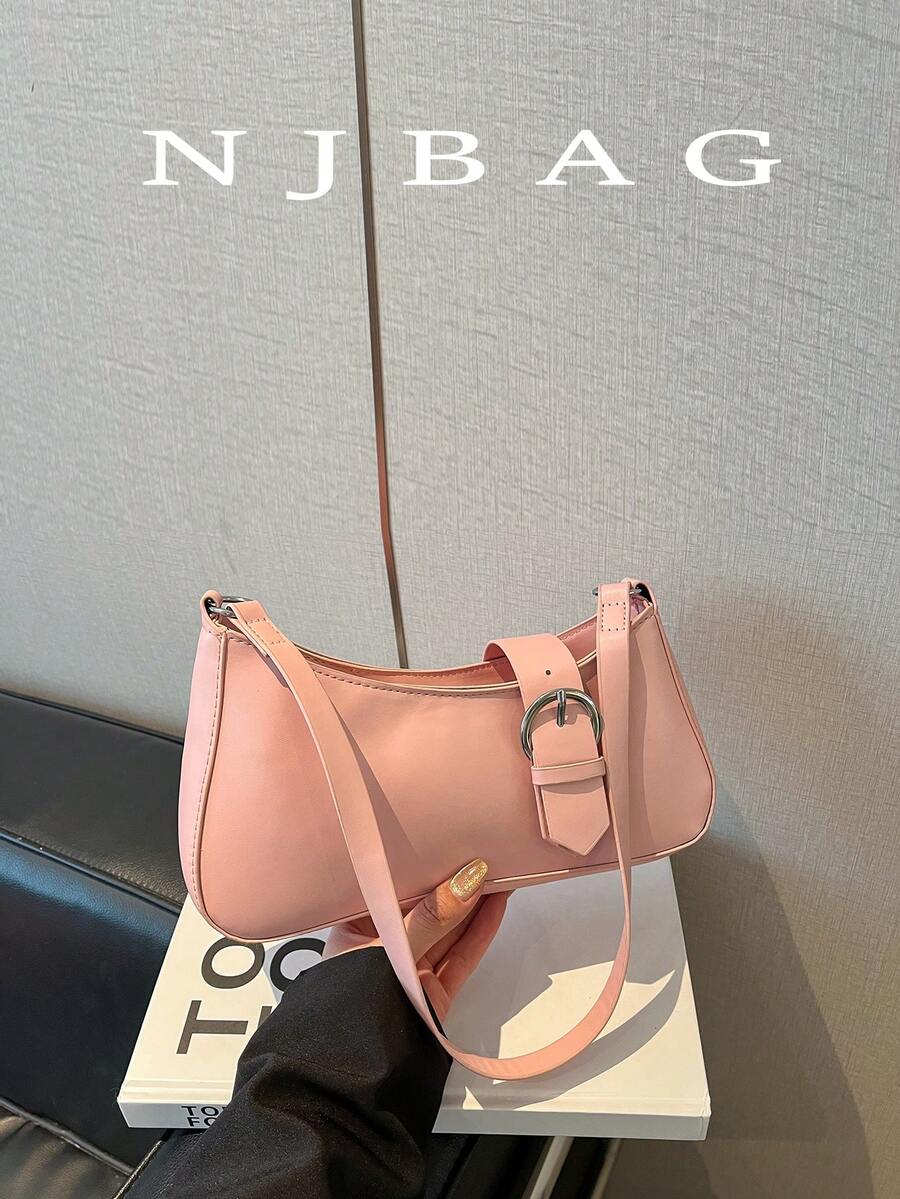 1个女士聚氨酯皮革手提包，酒红色法棍包，Y2K风格迷你方包，简约迷你包，单肩/腋下包，复古迷你包，多功能工作包，学生迷你方包，复古风格女士手提包，时尚酒红色包，复古风格