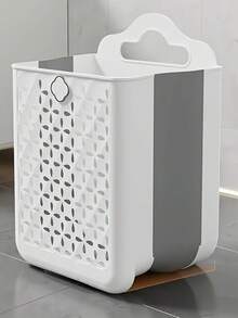 1 Giỏ đựng đồ giặt gấp gọn tiết kiệm không gian - Treo tường, không cần khoan, màu trắng và xám hiện đại, nhựa bền - Lý tưởng để đựng quần áo, đồ chơi, đồ ăn nhẹ ở ban công hoặc phòng giặt, giỏ đựng đồ giặt, quà tặng Ngày của Mẹ, màu ngẫu nhiên - Nhiều màu - Xem 11