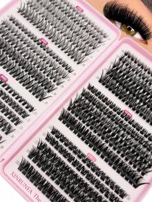 580片单簇假睫毛，含Bond&Seal胶水和镊子 | 6D款式（40D-200D），打造自然或浓密妆效 - 新手友好，可重复使用 - 黑色 - 查看 7