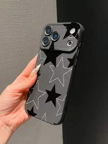 1pc Star Pupil Matte Anti-Drop TPU Phone Case Compatible With IPhone 17 Air/17 Pro Max, 16 Pro, 11, 15 Pro Max, 14 Pro Max / Galaxy, / Honor X6A, X7B, X8B / S25,International Version, Not The Domestic Version - Black - View 2