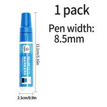 Planner Glue Pen Set, Liquid-Type Soft Tip, 5 Colors, 4 Nib Styles (1.0mm Round / 3-6mm Rotary / 8.5mm Oblique / 10mm Flat), Back To School - Multicolor - View 12